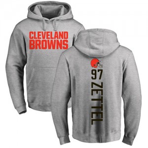 Anthony Zettel Ash Backer - #97 Football Cleveland Browns Pullover Hoodie