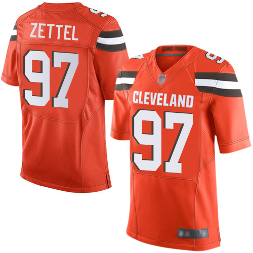 Elite Men's Anthony Zettel Orange Alternate Jersey - #97 Football Cleveland Browns