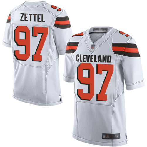 Elite Men's Anthony Zettel White Road Jersey - #97 Football Cleveland Browns
