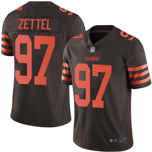 Limited Men's Anthony Zettel Brown Jersey - #97 Football Cleveland Browns Rush Vapor Untouchable