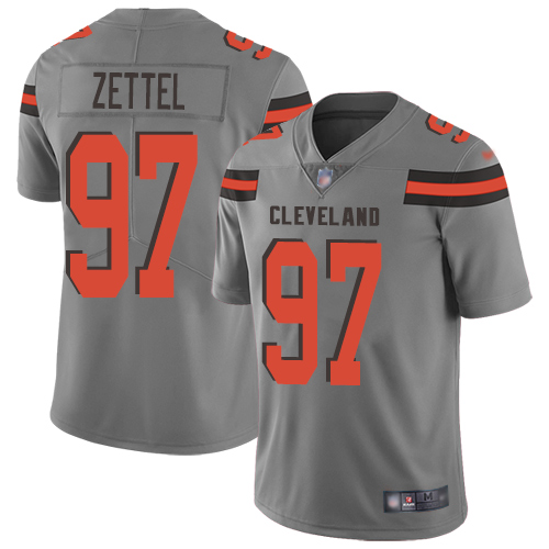 Limited Men's Anthony Zettel Gray Jersey - #97 Football Cleveland Browns Inverted Legend
