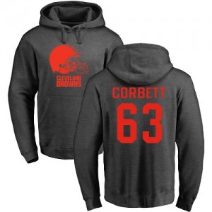 Austin Corbett Ash One Color - #63 Football Cleveland Browns Pullover Hoodie