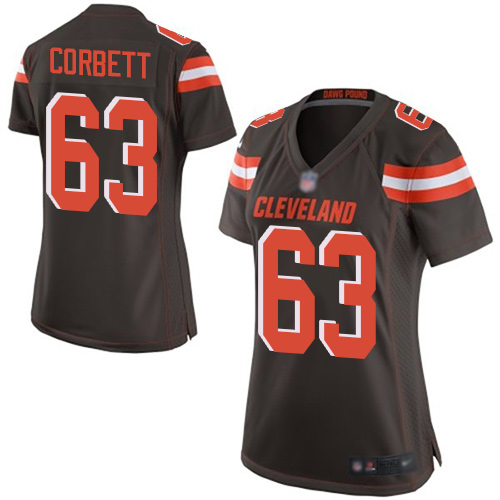 Game Women's Austin Corbett Brown Home Jersey - #63 Football Cleveland Browns