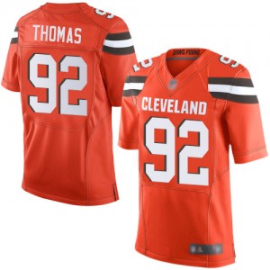 Elite Men's Chad Thomas Orange Alternate Jersey - #92 Football Cleveland Browns