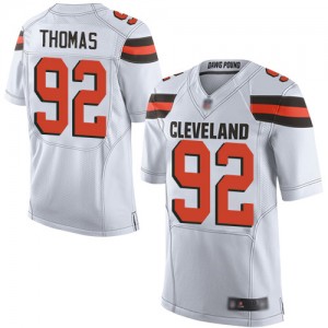 Elite Men's Chad Thomas White Road Jersey - #92 Football Cleveland Browns