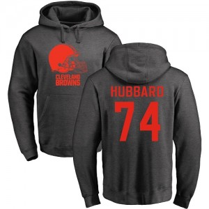 Chris Hubbard Ash One Color - #74 Football Cleveland Browns Pullover Hoodie