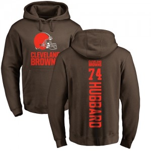 Chris Hubbard Brown Backer - #74 Football Cleveland Browns Pullover Hoodie