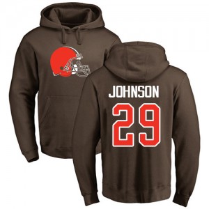 Duke Johnson Brown Name & Number Logo - #29 Football Cleveland Browns Pullover Hoodie