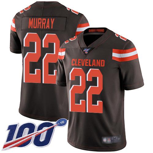 Limited Men's Eric Murray Brown Home Jersey - #22 Football Cleveland Browns 100th Season Vapor Untouchable