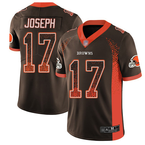 Limited Men's Greg Joseph Brown Jersey - #17 Football Cleveland Browns Rush Drift Fashion