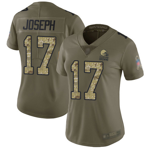 Limited Women's Greg Joseph Olive/Camo Jersey - #17 Football Cleveland Browns 2017 Salute to Service