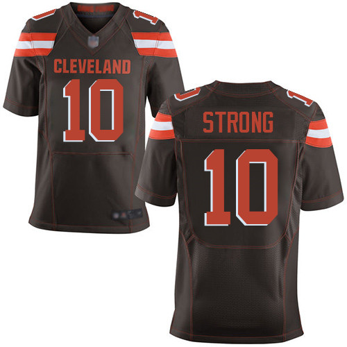 Elite Men's Jaelen Strong Brown Home Jersey - #10 Football Cleveland Browns