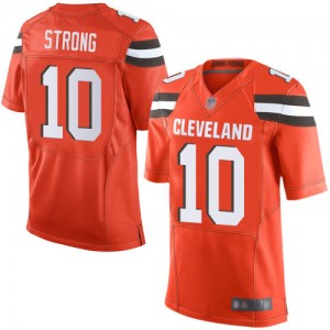 Elite Men's Jaelen Strong Orange Alternate Jersey - #10 Football Cleveland Browns