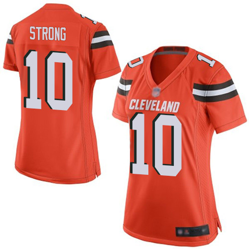 Game Women's Jaelen Strong Orange Alternate Jersey - #10 Football Cleveland Browns