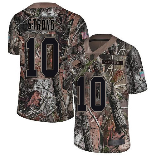 Limited Men's Jaelen Strong Camo Jersey - #10 Football Cleveland Browns Rush Realtree