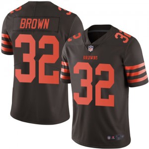 Elite Men's Jim Brown Brown Jersey - #32 Football Cleveland Browns Rush Vapor Untouchable