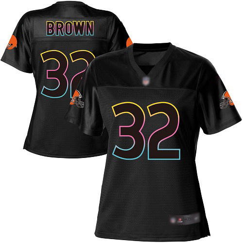 Game Women's Jim Brown Black Jersey - #32 Football Cleveland Browns Fashion