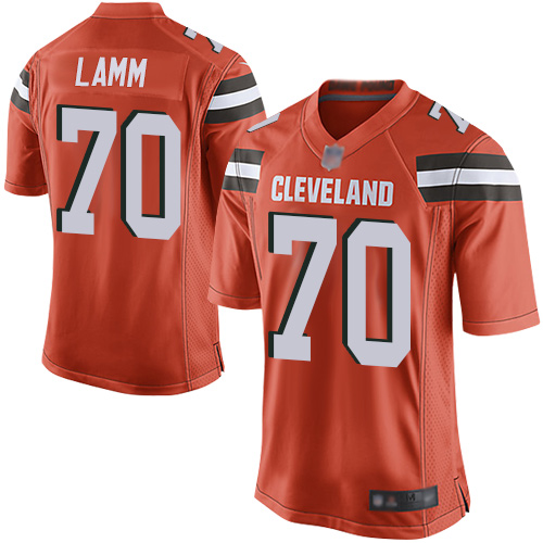 Game Men's Kendall Lamm Orange Alternate Jersey - #70 Football Cleveland Browns