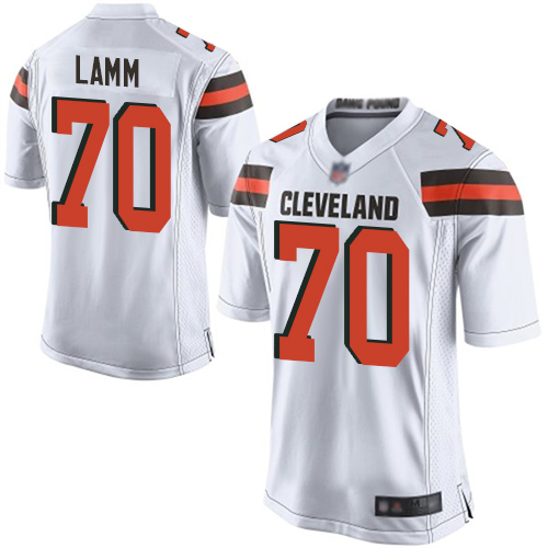 Game Men's Kendall Lamm White Road Jersey - #70 Football Cleveland Browns