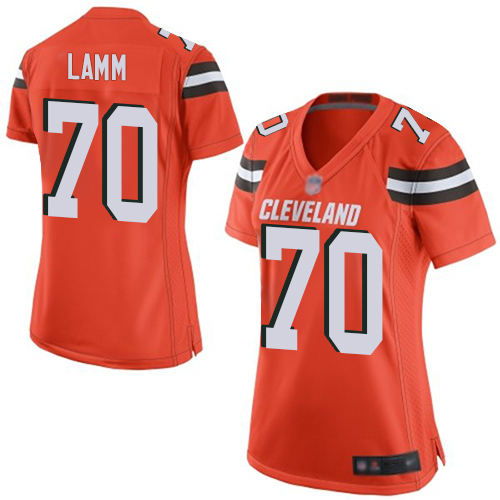 Game Women's Kendall Lamm Orange Alternate Jersey - #70 Football Cleveland Browns