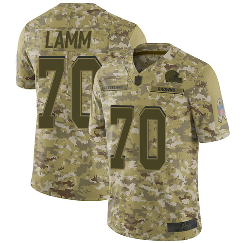 Limited Men's Kendall Lamm Camo Jersey - #70 Football Cleveland Browns 2018 Salute to Service