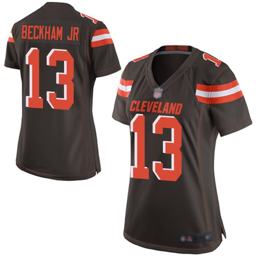 Game Women's Odell Beckham Jr. Brown Home Jersey - #13 Football Cleveland Browns