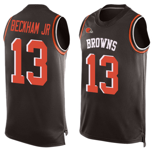 Limited Men's Odell Beckham Jr. Brown Jersey - #13 Football Cleveland Browns Player Name & Number Tank Top