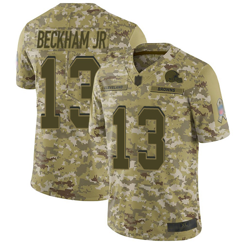 Limited Men's Odell Beckham Jr. Camo Jersey - #13 Football Cleveland Browns 2018 Salute to Service
