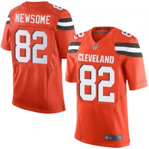 Elite Men's Ozzie Newsome Orange Alternate Jersey - #82 Football Cleveland Browns