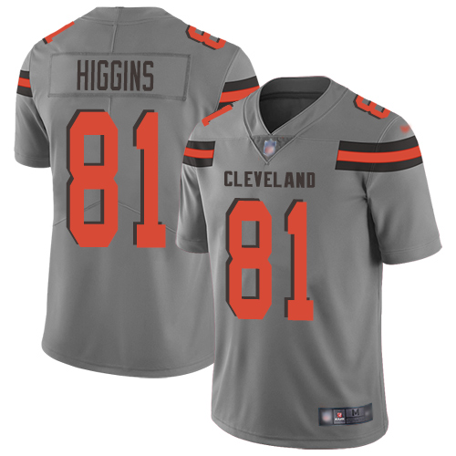 Limited Men's Rashard Higgins Gray Jersey - #81 Football Cleveland Browns Inverted Legend