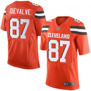 Elite Men's Seth DeValve Orange Alternate Jersey - #87 Football Cleveland Browns