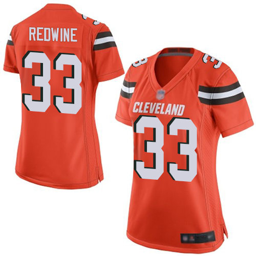 Game Women's Sheldrick Redwine Orange Alternate Jersey - #33 Football Cleveland Browns