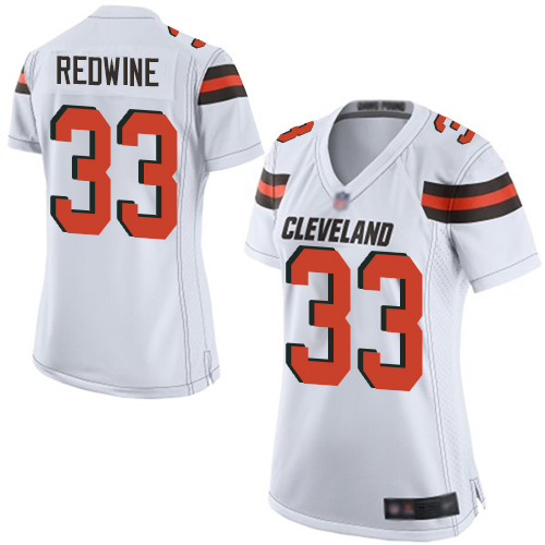 Game Women's Sheldrick Redwine White Road Jersey - #33 Football Cleveland Browns