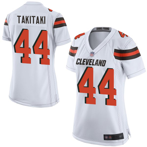 Game Women's Sione Takitaki White Road Jersey - #44 Football Cleveland Browns