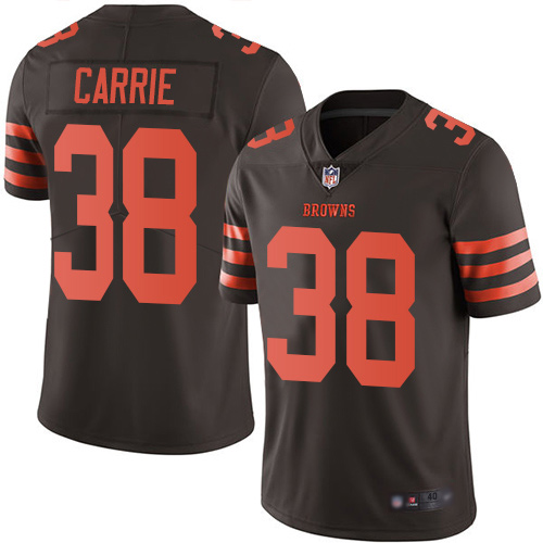 Limited Men's T. J. Carrie Brown Jersey - #38 Football Cleveland Browns Rush Vapor Untouchable