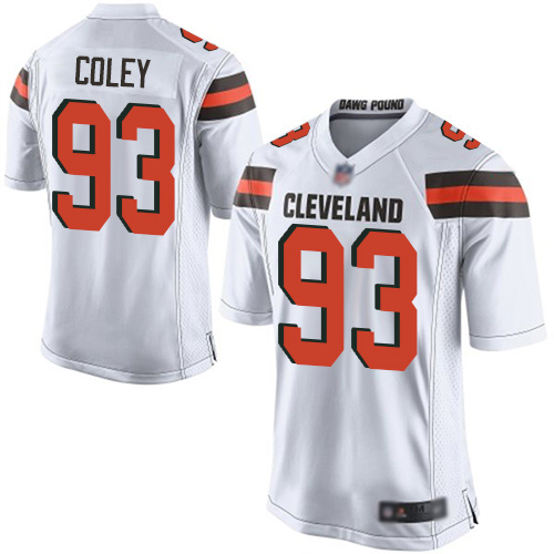 Game Men's Trevon Coley White Road Jersey - #93 Football Cleveland Browns