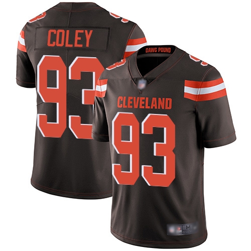 Limited Men's Trevon Coley Brown Home Jersey - #93 Football Cleveland Browns Vapor Untouchable