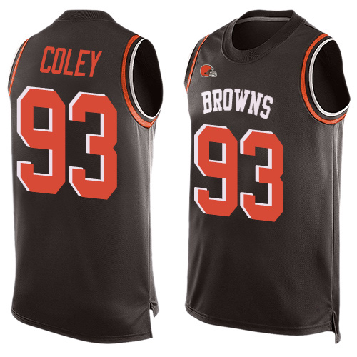 Limited Men's Trevon Coley Brown Jersey - #93 Football Cleveland Browns Player Name & Number Tank Top